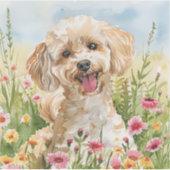 Poodle Sticker – Waterverf Design (Voorkant)