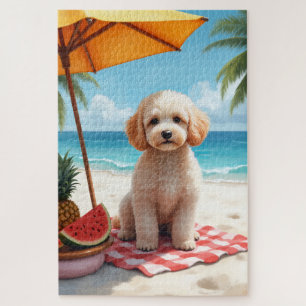 Poodle Strand Ontspanningsscène Legpuzzel