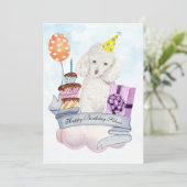 Poodle sur un nuage Bonne carte d'anniversaire (Debout devant)