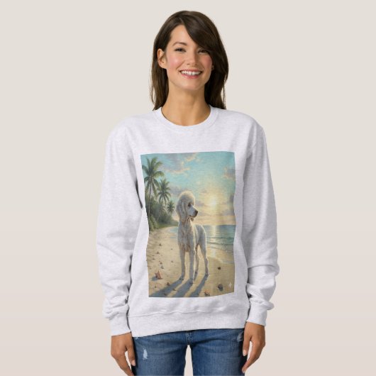 poodle sweatshirt on the beach (Voorkant volledig)