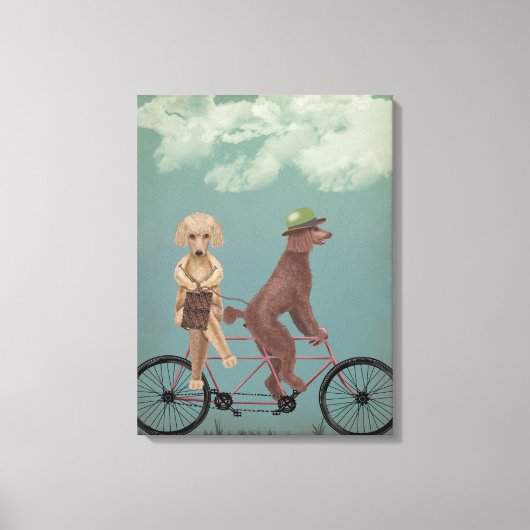 Poodle Tandem Canvas Afdruk (Voorkant)