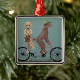 Poodle Tandem Metalen Ornament