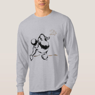 Poodle tekening zwart t-shirt
