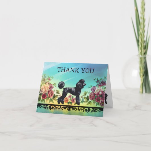 Poodle Thank You Notecard Bedankkaart (Voorkant)