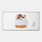 Poodle Thanksgiving Boissons Café Automne Feuilles (Clavier et souris)