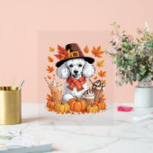 Poodle Thanksgiving Boissons Café Automne Feuilles (Mariage)