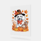 Poodle Thanksgiving Boissons Café Automne Feuilles (Angle)