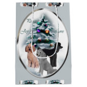 Poodle Trio Kerstmis Medium Cadeauzakje (Achterkant)