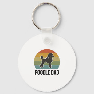 Poodle Vader Vintage Zonsondergang Hondenliefhebbe Sleutelhanger