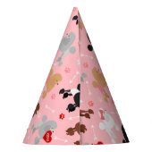 Poodle Valentijn Patroon Feesthoedjes (Achterkant)