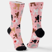 Poodle Valentijn Pattern Socks Sokken (Gebogen)