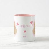 Poodle Valentijn Watercolor Mok met Aangepaste Naa (Midden)