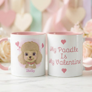 Poodle Valentijnsbeker Gepersonaliseerd Cadeau v Mok