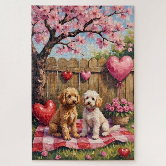 Poodle Valentijnsdag Kunst Legpuzzel (Verticaal)
