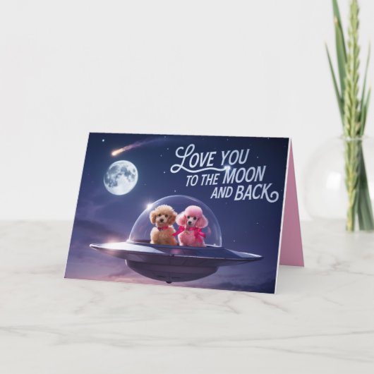 Poodle Valentine Card Feestdagen Kaart (Voorkant)