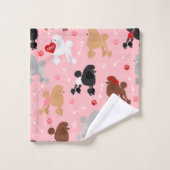 Poodle Valentine Motif (Gant de toilette)