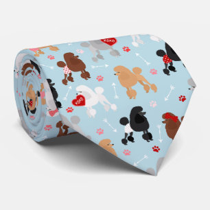 Poodle Valentine Motif Cravate