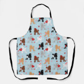 Poodle Valentine Pattern Apron Schort (Voorkant)