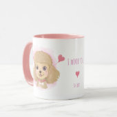 Poodle Valentine Watercolor Mug with Custom Name (Devant gauche)