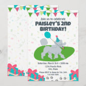 Poodle verjaardagsuitnodiging kaart (Voorkant / Achterkant)