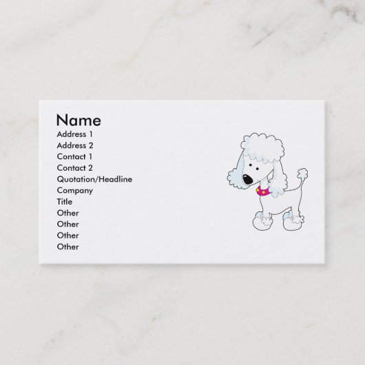 Poodle Visitekaartje (Voorkant)