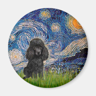 Poodle (zwart 1) - De sterrennacht Magneet