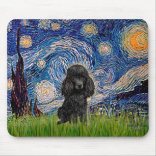 Poodle (zwart 1) - De sterrennacht Muismat