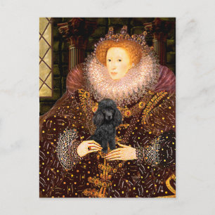 Poodle (zwart 1) - Koningin Briefkaart