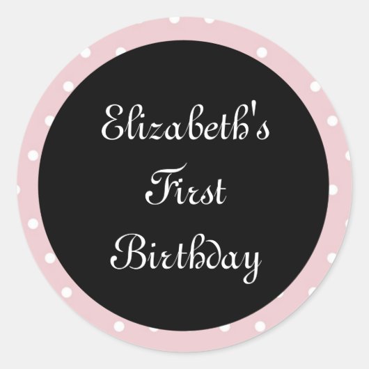 Poodles à Paris Sticker rond rose (Devant)