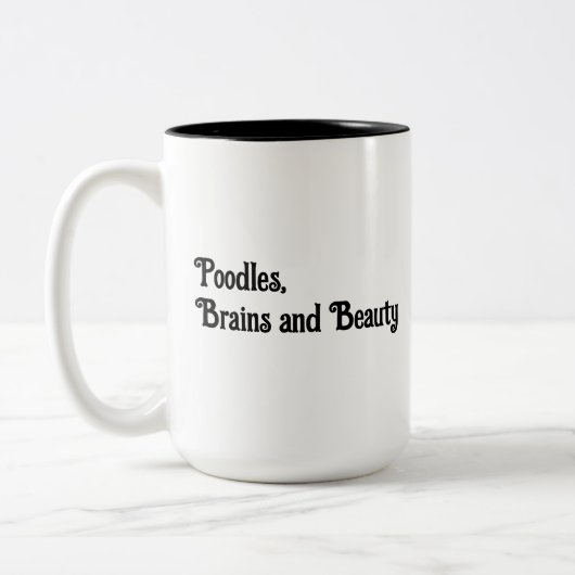 Poodles, cerveaux et Beauté café Mug (Gauche)