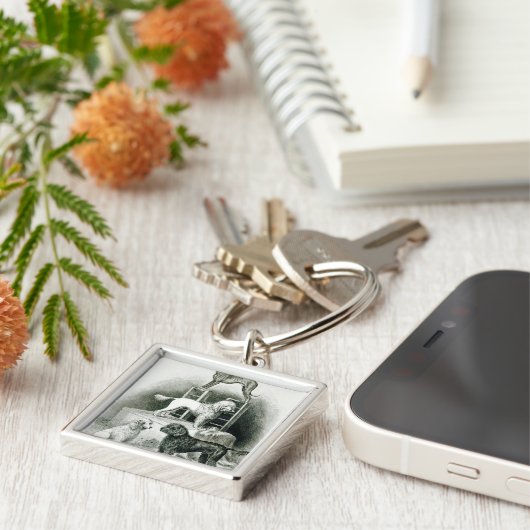 Poodles en Whippet - Fractie van de heer Walton Sleutelhanger (Zijkant)