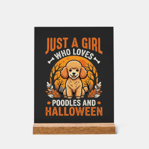 Poodles Halloween Meisje Hond Liefhebber Design_1 Acryl Bord
