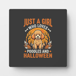 Poodles Halloween Meisje Hond Liefhebber Design_1 Fotoplaat