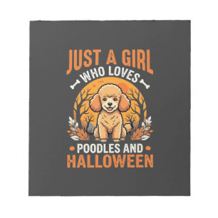 Poodles Halloween Meisje Hond Liefhebber Design_1 Notitieblok