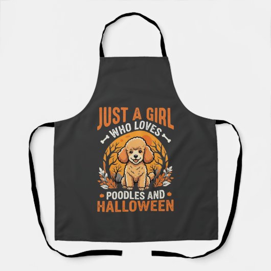 Poodles Halloween Meisje Hond Liefhebber Design_1 Schort (Voorkant)