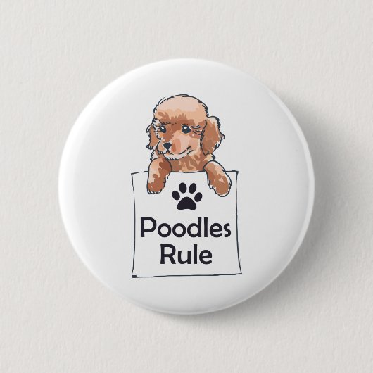 POODLESREGEL RONDE BUTTON 5,7 CM (Voorkant)
