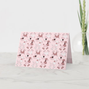 Poodons Roses Sur Carte De Parade