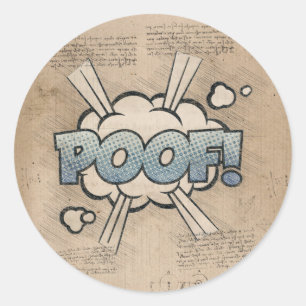POOF! stripboek Steampunk Pop Ronde Sticker