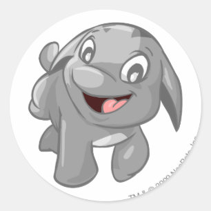 Poogle Silver Ronde Sticker