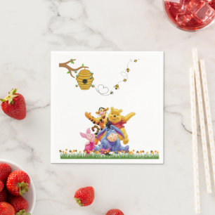 Pooh Aquarel Welkom Baby Shower Servet