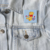 Pooh Vierkante Button 5,1 Cm (In situ)