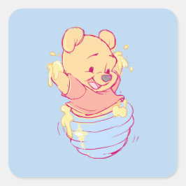 Pooh Vierkante Sticker