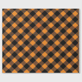 pooky Orange and Black Checkered Halloween Pattern Cadeaupapier (Vlak)
