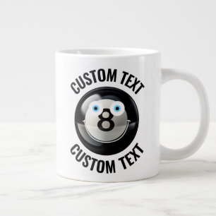 Pool 8 Ball Custom Happy Face & Gepersonaliseerde Extra Grote Beker