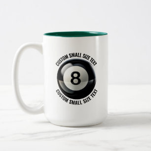 Pool 8 Ball & Kleine Tekst JAGER GROEN 445ml Aange Tweekleurige Koffiemok