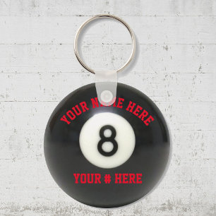 Pool 8 Ball Sleutelhanger personaliseer JOUW NAAM-