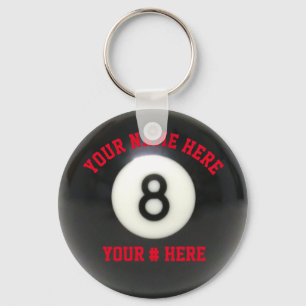 Pool 8 Ball Sleutelhanger personaliseer JOUW NAAM-