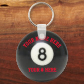 Pool 8 Ball Sleutelhanger personaliseer JOUW NAAM- (Voorkant)