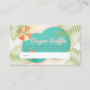 Pool Baby shower Beige Diaper Raffle Ticket Informatiekaartje