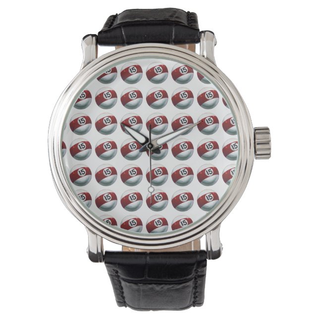 Pool Ball 15-patroon Horloge (Voorkant)